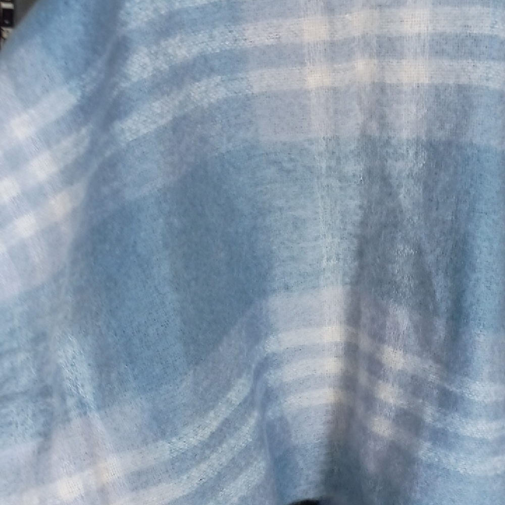 Ashley Pure Mohair Blue and White Throw Blanket Travel Rug New Zealand NWT